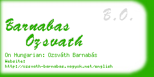 barnabas ozsvath business card